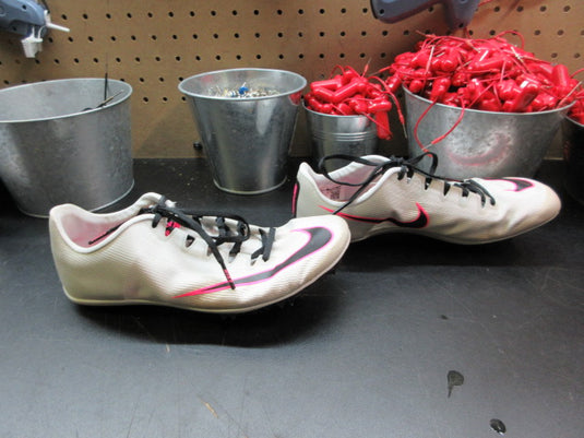 Used Nike Zoom 400 Spikes Sprint Pure Platinum Track Shoes - Size 5