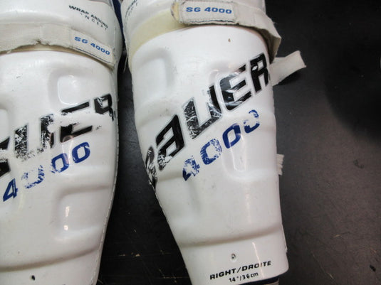 Used Bauer 4000 Hockey Shin Guards - 14"