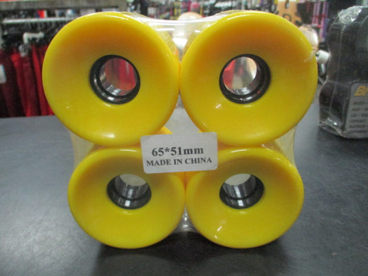 Yellow Longboard SKATEBOARD WHEELS set of 4