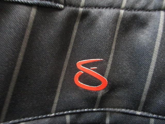 Load image into Gallery viewer, Used Swaggie Athlete Pin Striped and Red Piping Elastic Bottom Pants Youth Large
