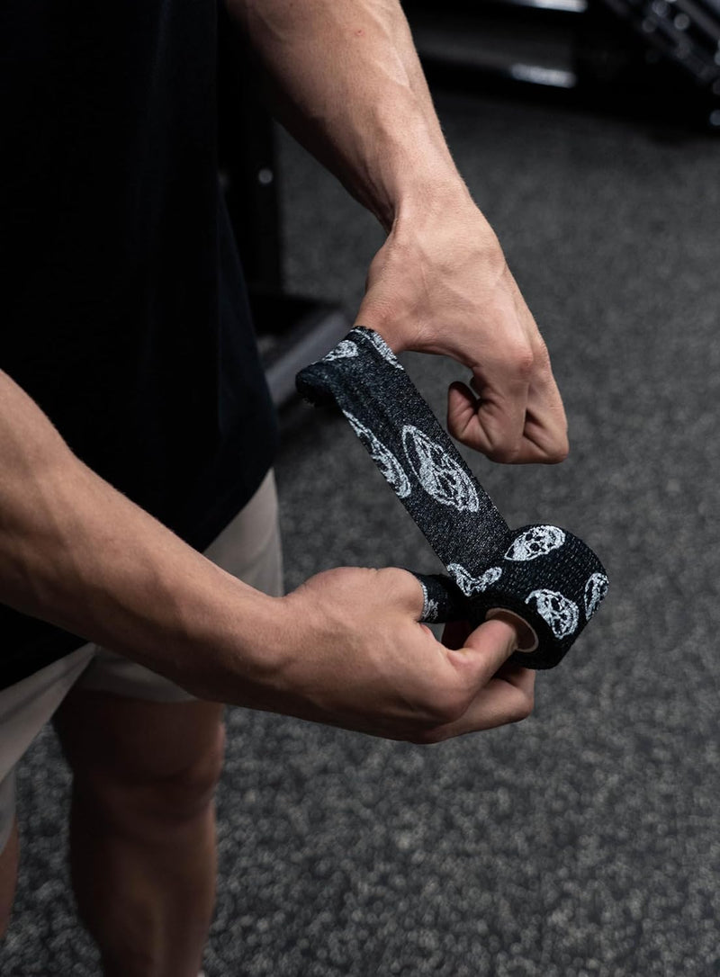 Load image into Gallery viewer, New Gymreapers Skull Thumbtape Weightlifting Tape- Pack of 3
