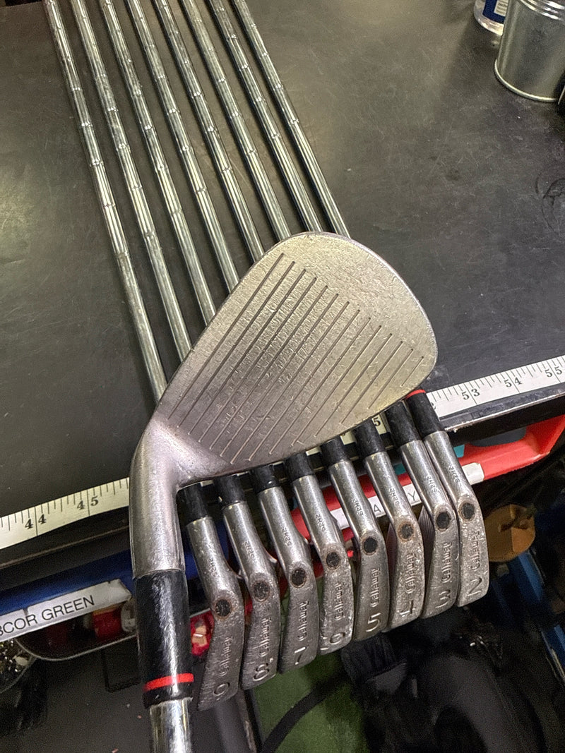 Load image into Gallery viewer, Vintage Callaway S2H2 Bobby Jones USA 9pc Right Hand Iron Set 3-9i and Pw
