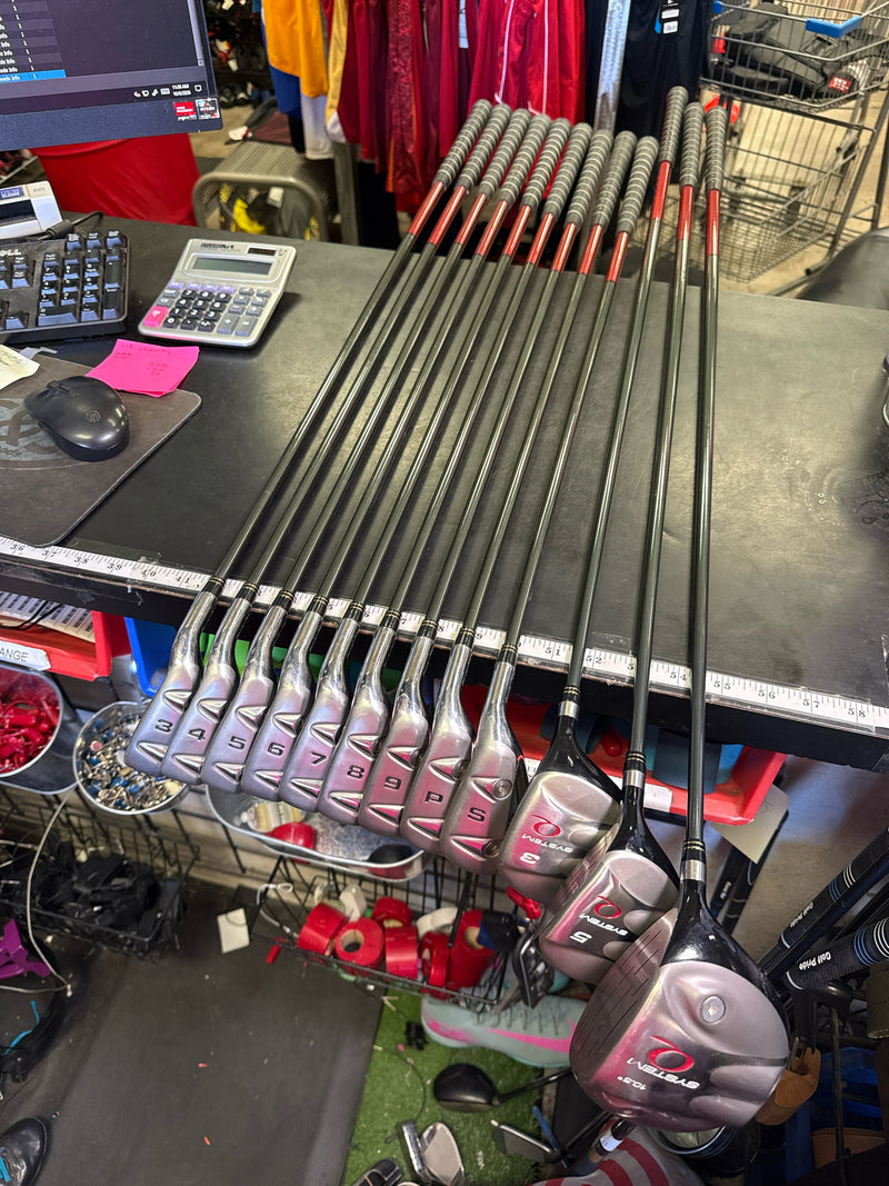 Load image into Gallery viewer, Used Custom Q System Mens Dual Power Play 12 pc Right Hand Golf Club Set

