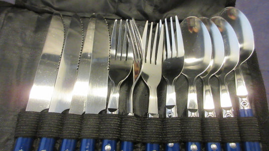 Used Coleman Max Stainless Steel Silverware Set - 4 forks, 4 knives, & 4 spoons