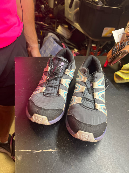 Used Salomon Size 5 Purple white and black Hiking shoes