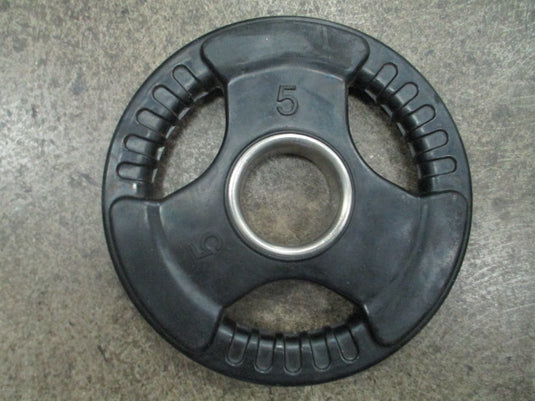 Used 5lb Rubber Grip Olympic Weight Plate