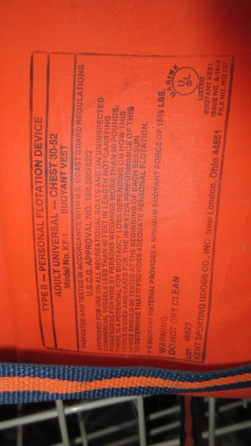 Load image into Gallery viewer, Used Kent Sporting Goods Life Jacket Size Adult Universal
