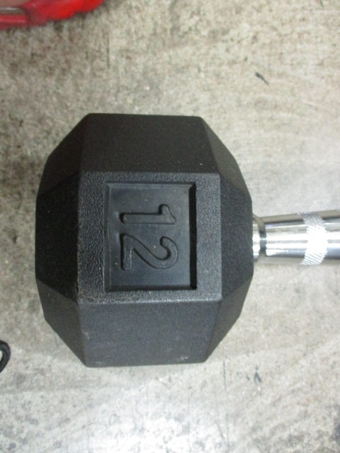 Used All In Motion 12LB Rubber Hex Dumbbell