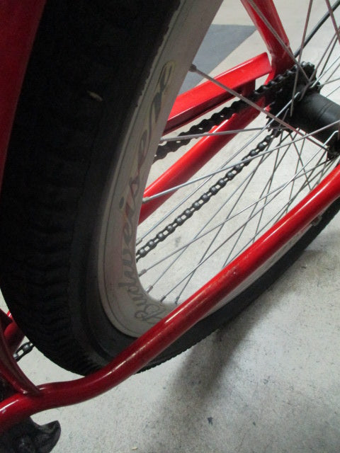 Used Budweiser 26" Red Beach Cruiser Bicycle