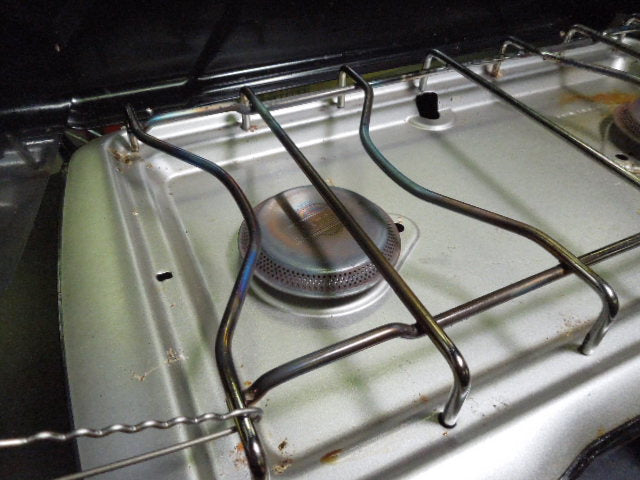Load image into Gallery viewer, Used Coleman Triton 2 Burner Propane Camping Stove with Wind Shades

