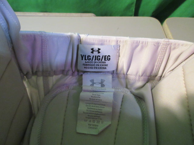 Load image into Gallery viewer, Used Under Armour 7-Pad Integrated White Youth Large Practice Pants
