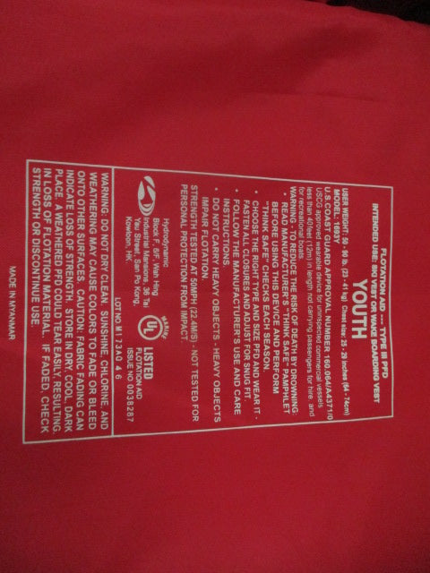 Used DBX Life Vest Youth Size 50-90lbs