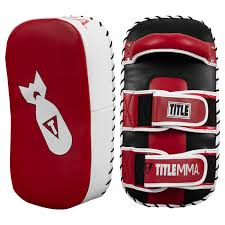 New Title MMA Air Raid Thai Pads (Pair) - Red/White/Black