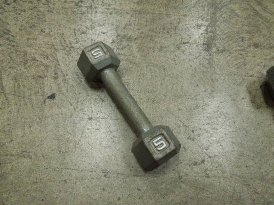 Used Cast Iron Hex 5 lb Dumbbell
