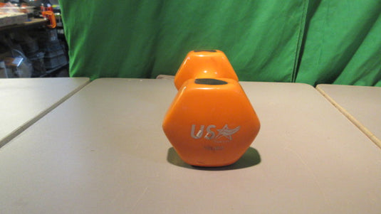 Used USA Sports 10 Pound Orange Vinyl Dumbbell
