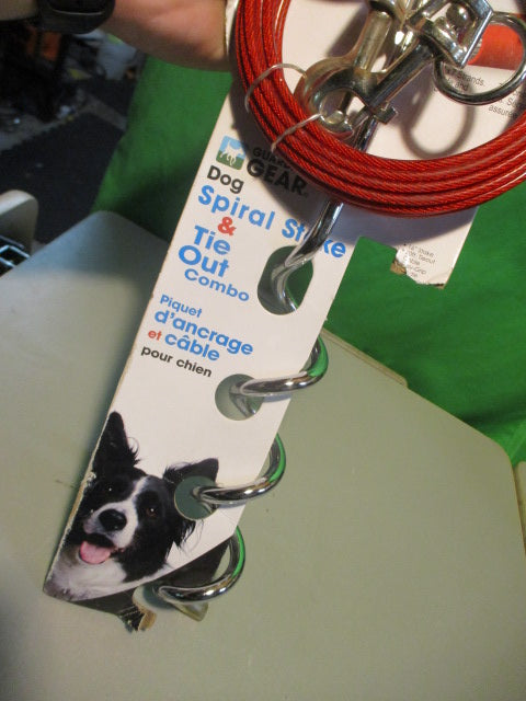 Load image into Gallery viewer, Guardian Gear Dog Stake and Tie Out Cable with Spring for Medium Large Dog 20Ft
