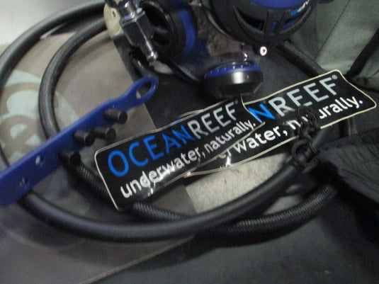 Used Ocean Reef G. Divers IDM Mask in Cobalt with Bag and Extra HP Cables