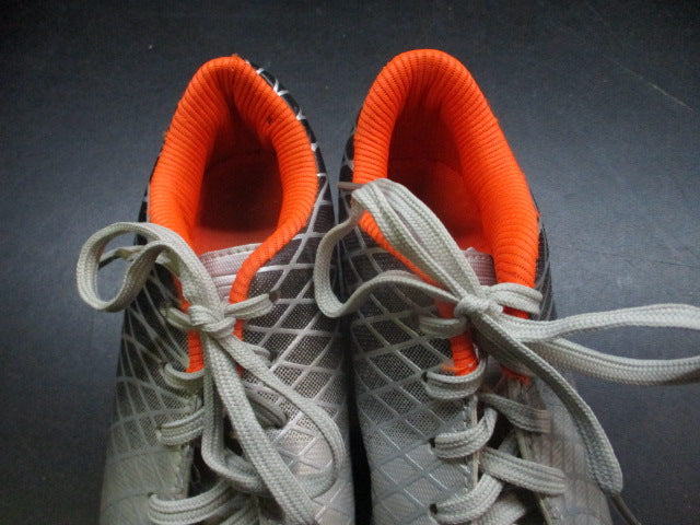 Load image into Gallery viewer, Used Kids' Silver Black Orange Lace-Up Cleats - Size 13
