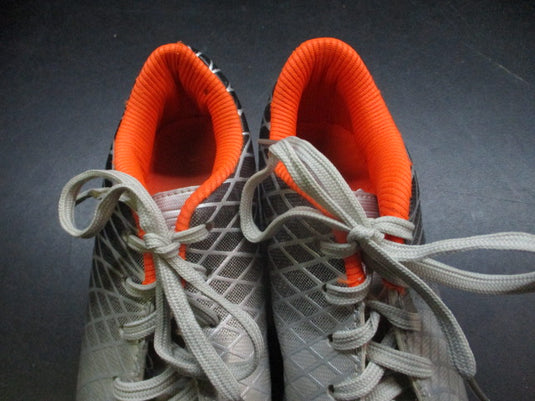 Used Kids' Silver Black Orange Lace-Up Cleats - Size 13