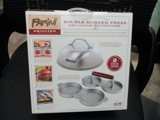 Load image into Gallery viewer, Parini Double Burger Press and Cheese Melting Dome
