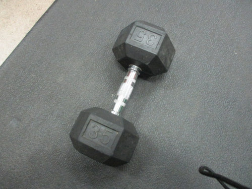 Used 35LB Rubber Hex Dumbbell