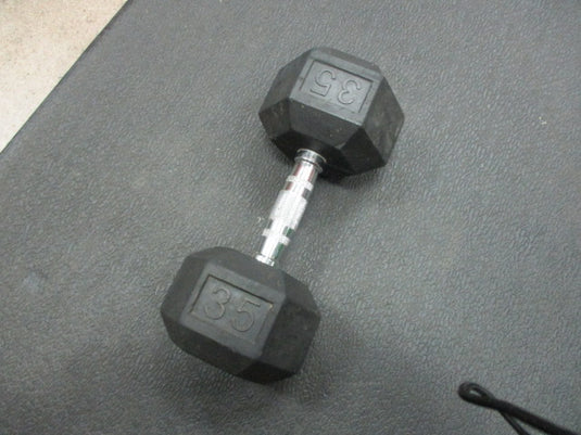 Used 35LB Rubber Hex Dumbbell