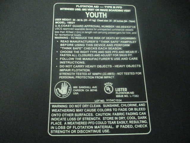 Load image into Gallery viewer, Used BodyGlove Vision Youth Life Jacket Size 50-90lbs
