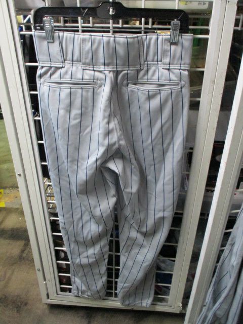 Used Rawlings Blue Striped Grey Elastic Bottom Pants Adult Size 32 - 30