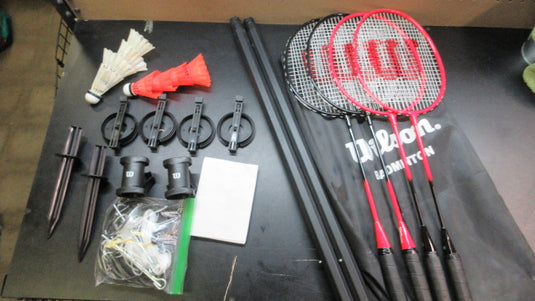 Used Wilson Outdoor Badminton Set - 4 Racquets - 8 Birdies