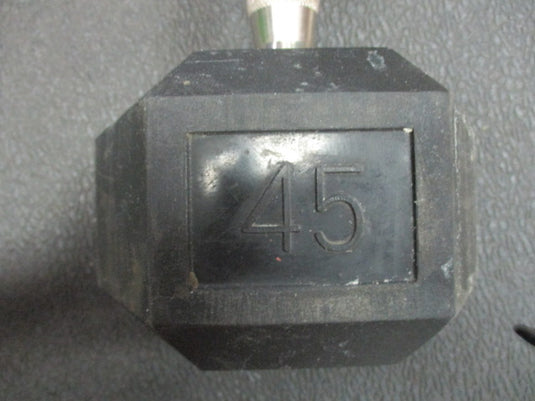 Used Hampton 45LB Rubber Hex Dumbbell