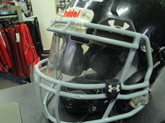 Used Riddell Victor Black Youth Football Helmet Size Small-Medium w/ Visor