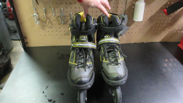 Load image into Gallery viewer, Used Aerid Roller Derby Elite Series Q 60 Mens Skates Size 11 - grey/ yellow
