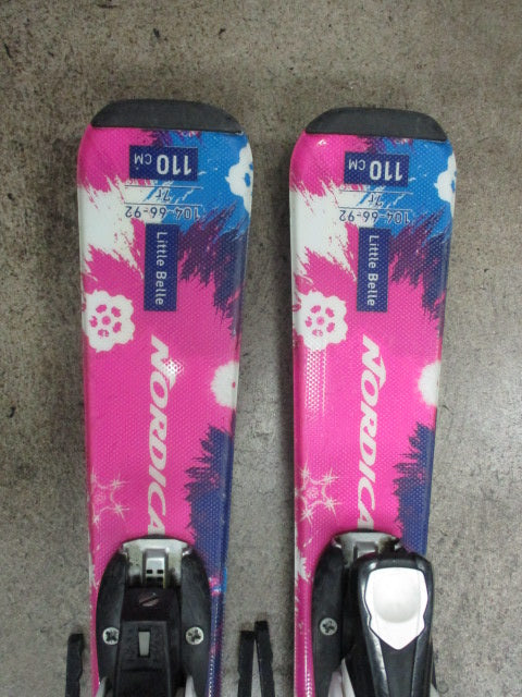 Used Nordica Little Belle 110CM Downhill Skis With Salomon Bindings