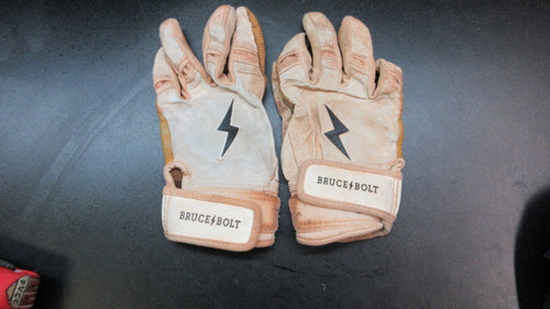 Used Bruce Bolt Baseball Batting Gloves - Size Youth Large