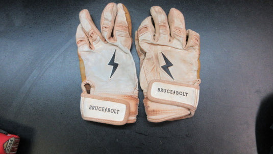 Used Bruce Bolt Baseball Batting Gloves - Size Youth Large