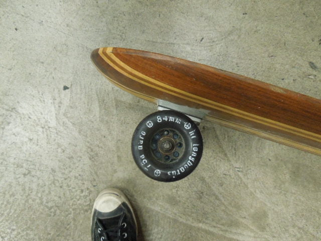 Load image into Gallery viewer, Vintage Hi Longboard Handcrafted Real Wood Sidewalker Surfer Style Board 37"
