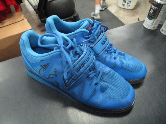 Load image into Gallery viewer, Used Nordic Lifting Power Lifting Shoes in Blue Size 10.5
