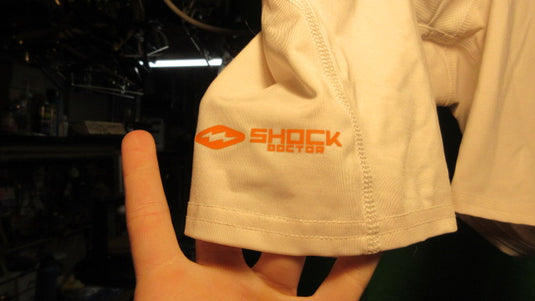 Used Shock Doctor Compression Shorts Cup Pocket Youth Medium - White