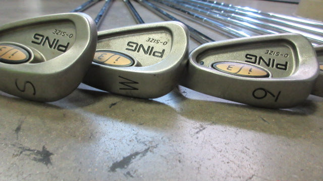 Load image into Gallery viewer, Used Ping i3 0-Size Blue Dot Complete Iron Set 3 - 9 + Pitch &amp; Sand Wedge
