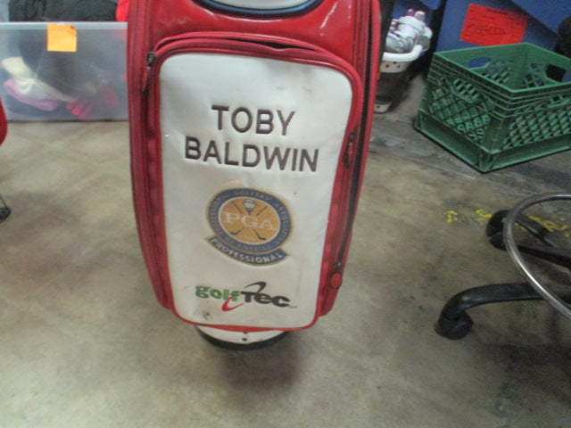 Load image into Gallery viewer, Used Clevland Golf Toby Baldwin Staff bag Red/White Golf Bag
