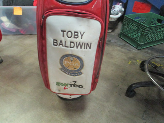 Used Clevland Golf Toby Baldwin Staff bag Red/White Golf Bag