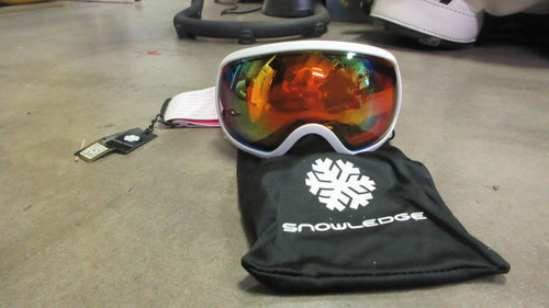 New Snowlodge Icyvanes Ski Goggles - Matte White/ Orange Fake Red
