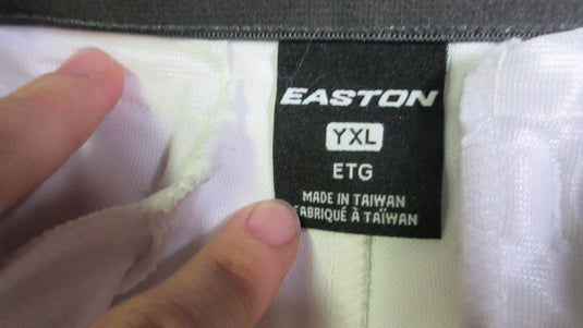 Used Easton Knicker Baseball Pants W/ Black Braid Youth XL - White