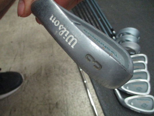 Used Wilson Pro Technique Iron Set 3-9, PW, Driver, 5 Wood, 3 Wood - RH