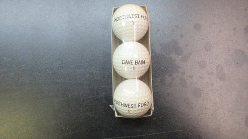 Vintage Northwest Ford , Dave Bain Golf Balls Set Of 3