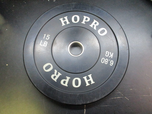 Load image into Gallery viewer, Used Hopro 15lb Rubber Olympic Bumper Plate
