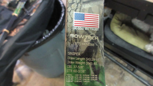 Used Bowtech Sniper Compound Bow 60 draw with Misc Acc Shown In Pictures