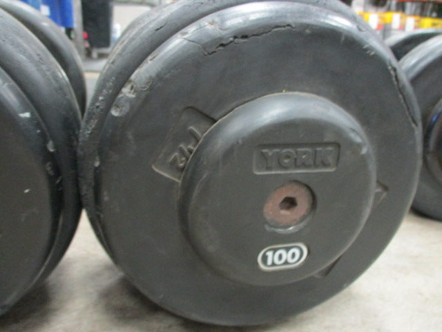 Load image into Gallery viewer, Used York 100 LB Rubber Dumbbell - PAIR
