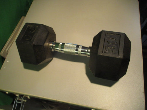 Used 30 LB Rubber Coated Dumbbell