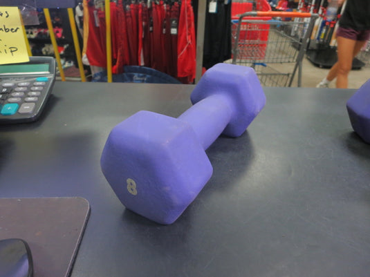 Used 8 lb Neoprene Dumbell in Purple